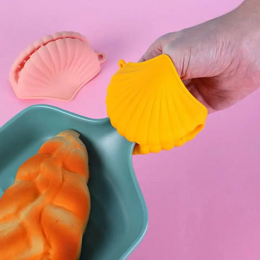 1 Pair Sea Shell Pot Gripper,  Kitchen Pinch Grip, Durable Silicon Glove Clip, High Resistant Soup Pot Grip Cover, Anti Slip Silicone Oven Mitts, Anti-Slip Pot Hot Handle Holders