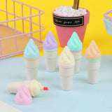 Set Of 6 Mini Ice Cream Highlighter, Portable Mini Sweet Cute Cone Shape Highlighters, Marker Pens With Chisel Tip, Fluorescent Coloring Pens for Student Office School Home