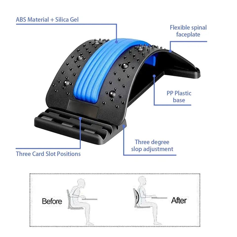 Magnetic Back Stretcher, Magic Back Support Spine Stretcher with Foam Pad, Back Massager Stretcher, Multi Level Back Stretcher, Back Stretching Device, Back Massager for Bed, Magic Stretch Fitness Lumbar Support, Spinal Curve Back Stretcher