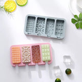 Set Of 4 Creative Ice Cream Molds, Silicone Ice Cream Mold, Ice Cube Tray Popsicle Molds, Frozen Ice Cube Molds, Homemade Freezer Ice Lolly Mold
