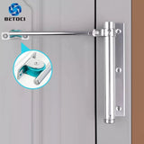 Adjustable Aluminum Alloy Automatic Door Closer, Mute Adjustable Automatically Surface Mounted Auto Closing Door, Self-Closing for Middle-Weight Door