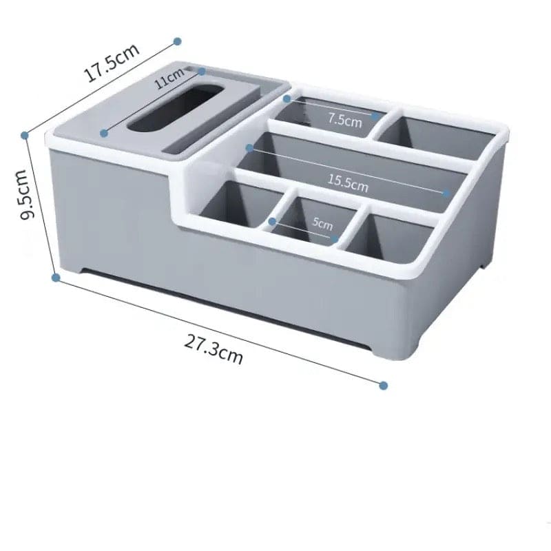 Desktop Plastic Napkin Holder, Multifunctional Tissue Storage Box Cover, Stationery Make Up Organizer for Bedroom Bathroom, Multifunctional Tissue Box Phone Holder Stand,  Wipes Case Desk Organizer