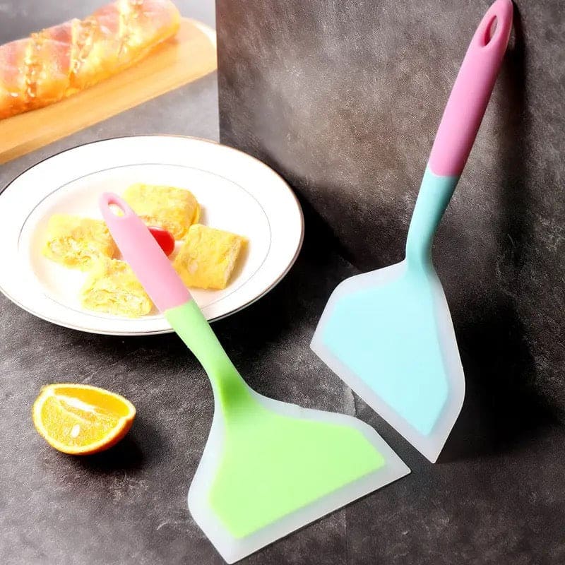 Silicone Spatula Scrapper, Cooking Utensils Beef Meat Egg Kitchen Scraper, Shovel Non Stick Spatula, Wide Pizza Cooking Tools, Non Stick Food Turner Lifters, Food Grade Silicone Cooking Spatula
