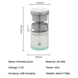 Wireless Juicer, Automatic Electric Fruit Juicer, USB Charges Juice Separator, Portable Squeezer Pressure Blender, Rechargeable Citrus Juicer,