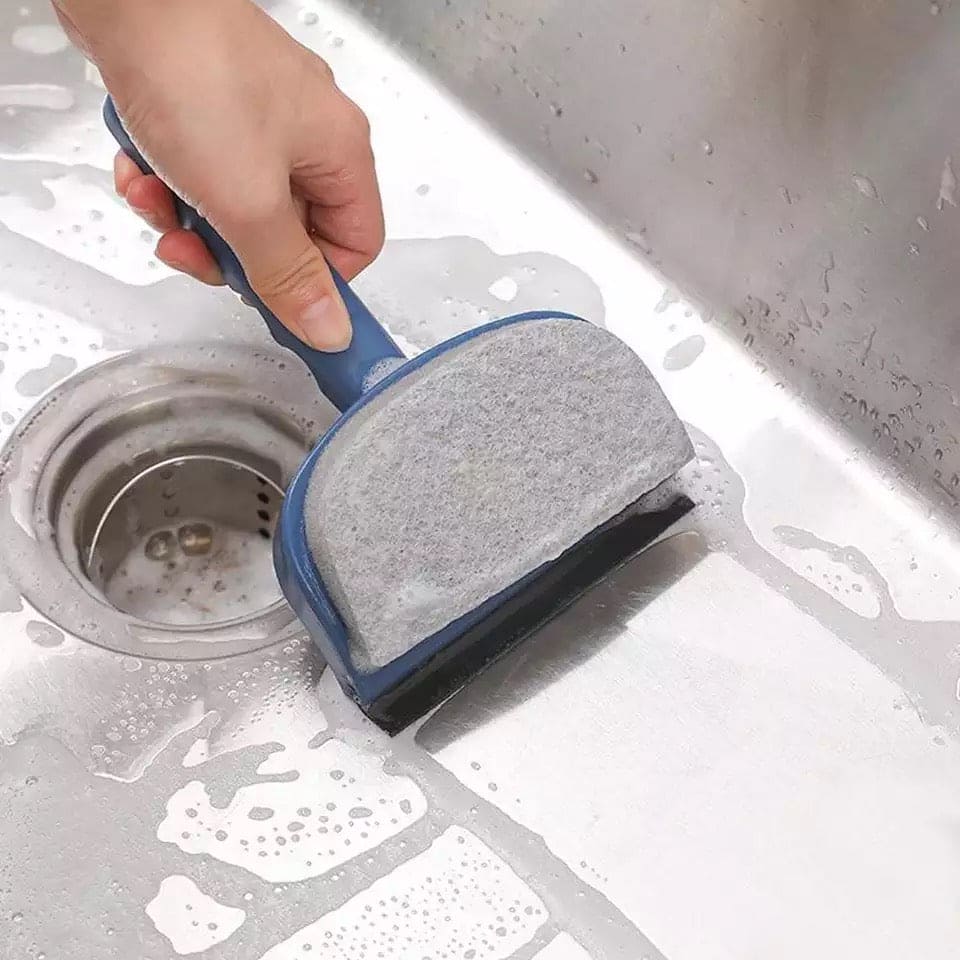 Multifunctional Glass Window Sponge Wiper, Glass Clean Scraper Washing Wiper, Floor Window Cleaning Sponge, Soft Rubber Glass Wiper Scraper, Double Sided Shower Cleaning Sponge