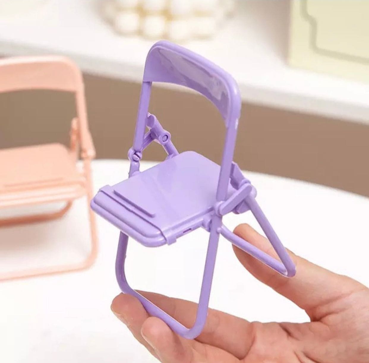 Set Of 3 Cute Chair Shaped Foldable Lazy Phone And Ipad Holder, Portable Design Mobile Phone Holder, Foldable Support Desk Mobile Phone Stand