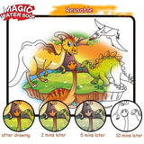 Reusable Magic Water Book, Creative Children Magical Drawing Books with Pen, Water Reveal Activity Book for Kid, Painting Color Wonder Coloring Book, Child Educational Toy Magic Book Water Painting