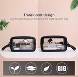 Portable Dual Chain Wash Bag, Travel Friendly Clear Makeup Storage Washbag, Large Waterproof Cosmetics Bag, Travel Translucent Makeup Organizer