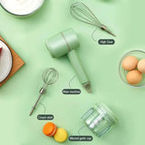 Mini Food Mixer, 3 In 1 Cordless Garlic Chopper, Electric Hand Mixer, Portable Manual Mixer, 3 Speed Adjustable Electric Egg Beater, Wireless Multifunction Hand Blender, USB Rechargeable Mini Food Chopper, Kitchen Blender For Baking Cooking