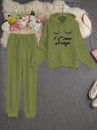 2 Pcs Let Me Sleep Hoodie With Trouser, Women Long Sleeve Tops Sweatshirts, Dream Harajuku Oversized Casual Clothes, Men's Hoodie Trouser Suit, Track Suit For Jogging