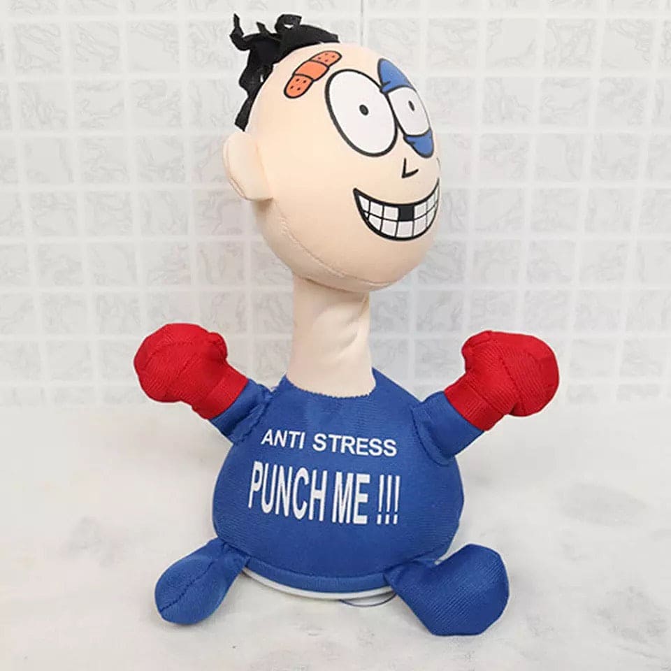 Funny Electronic Punch Me Anti Press Doll, Desktop Stress Relief for Adults Interactive Toy, Funny Children Boxing Toys, Punch Me Electric Plush Toys, Girls Creative Vent Screaming Doll, Punching And Screaming Sound Vent Toys, Cute Stuffed Toy