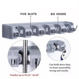 Magic Mop Holder, Multifunctional Broom Holder, ABS Mop Holder, Kitchen Bathroom Organizer Rack, Brush Broom Organizer Hanger, Household Mop Brush Hanger, 4 Position Broom And Mop Holder