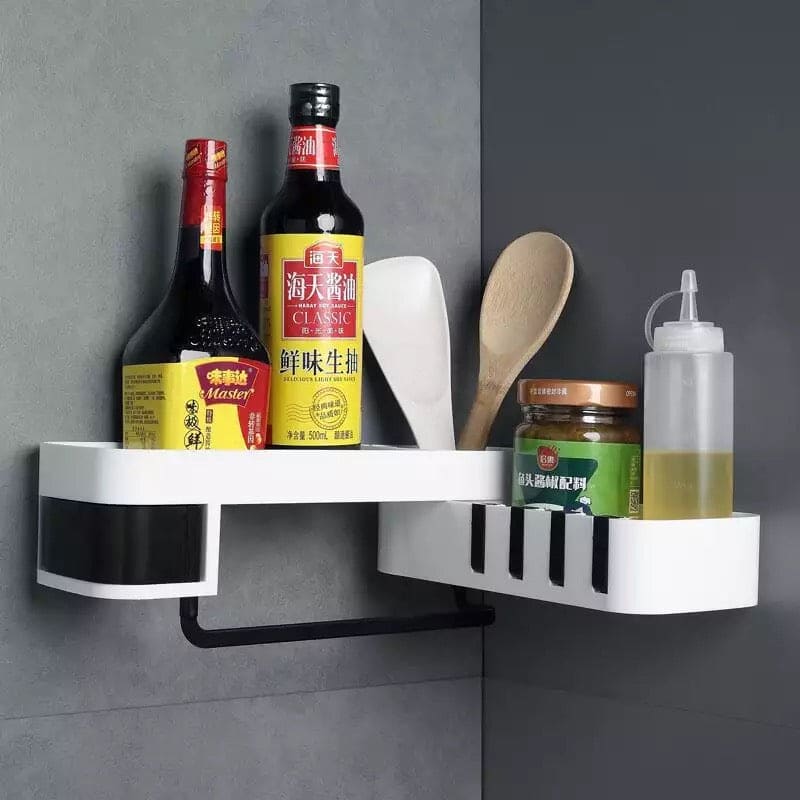 Bathroom Corner Organizer, Storage Cosmetic Rack, Shampoo shelves Soap Holder, No Drilling Wall Mounted Shower Organizer, Rotatable Shower shelf, Wall Mounted Bathroom Accessories