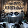 Adult Romantic Balloons Deal, Happy Birthday Silver-Black Deal