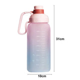 1.8L Rainbow Water Bottle, Motivational Water Bottle, Portable Large Capacity Water Dispenser Bottle, Sports Gradient Water Cup, Leakproof Reusable Water Bottle for Sports Fitness