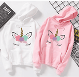 Unicorn face print hoodie