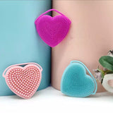 Set of 3 Silicon Heart Sponge, Baby Shampoo Shower Brush, Children Silicone Rubbing Mud, Massage Body Bath Brush, Kids Skin Care Nursing Bath Rubbing Supplies