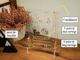 Acrylic Jewellery Stand, Transparent Jewellery Display Organizer, Portable Jewellery Hanger Necklace Earring Bracelet Stand, Clear Acrylic Jewellery Holder, Compact Stand For Jewellery