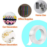 Nano Double Sided Tape, Transparent Nano Tape, Powerful Wall Stickers For Bathroom Kitchen Gadgets Home, Washable Self adhesive Transparent Tape, Universal Hook Tape