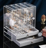 Luxury Jewellery Display Stand, Transparent Acrylic Stand Necklace Jewellery Case, Portable Earrings Jewellery Storage Box, Acrylic Necklace Bracelet Display Stand Shelf, Large Capacity Transparent Jewellery Organizer