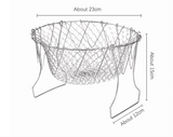Stainless Steel Folding Round Frying Basket For Fries, Multi-functional Drain Basket, Fry Basket for Fried Food