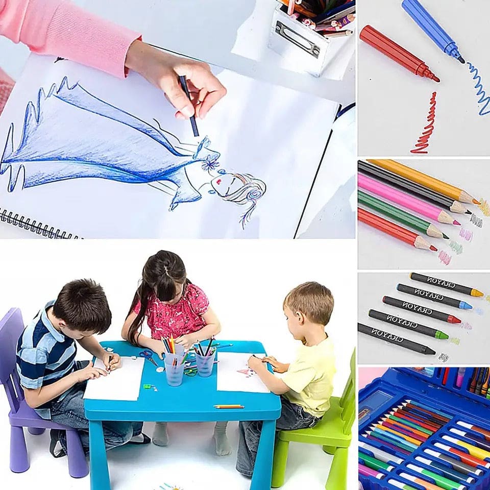 Kids Art Box, 68 Pcs Coloring Kit For Boys And Girl, Children Art Painting Set, Multi Color Children's Watercolor Pen Painting Set, Educational Learning Painting Stationery, Elementary School Art Tools