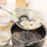 Home Kitchen Strainer, Stainless Steel Oval Skimmer, Oil Pot Food Filter, Round Stainless Steel Frying Food Colander With Long Handle, Dumplings Chaffy Dish Strainer, Kitchen Noodle Scoop Fried Strainer, Wire Fine Mesh Oil Strainer