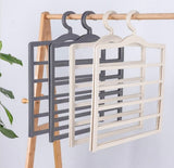 Simple Trouser Hanger, Multilayer Household Wardrobe Hanger,  5 Layers Pants Towel Scarfs Racks, Multifunctional Storage Hanger, Non-slip Magic Hanger, Wardrobe Organizer Storage Rack