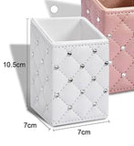 Luxury Leather Makeup Storage Holder, Cosmetic Cup Case Box for Makeup Brush, PU Leather Cosmetic Organizer