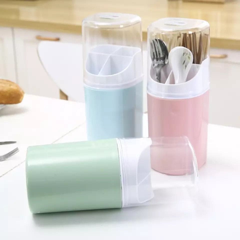 4 Compartment Cutlery Holder, Creative Cutlery Draining Rack, Draining Container For Forks Knife