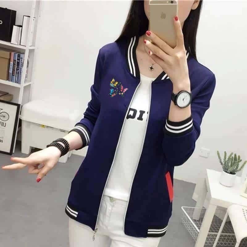 Winters Women's Bomber Jacket, Baseball Printed Zipper Jacket For Women, Casual Neck Fragrant Winter Coats For Women Long Sleeve Patchwork Coat