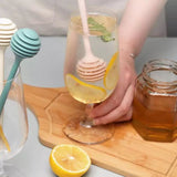 Set Of 2 Plastic Honey Stir Stick, Dessert Coffee Milk Tea Plastic Mixing Stick, Cute Shape Long Handle Kitchen Bee Stick, Practical Honey Stirring Bar