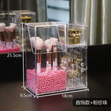 Pearl Acrylic Makeup Brushes Holder, Lipstick Nail Polish Jewelry Display Holder, Transparent Cosmetic Organizer Box, Clear Cosmetic Organizer With Lid Drawer, Multifunctional Makeup Brush Holder, Drawer Lipstick Makeup Brushes Holder