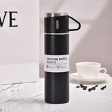 Vacuum Flask Mug Set, Stainless Steel Vacuum Flask Tumbler For Coffee Hot Water, Business Thermoses Mug, Double Layer Vacuum Insulated Flask Tumbler, Thermal Water Bottle, Leaf Proof Travel Mug, Trip Water Bottle For Car, 500Ml Bullet Thermos Bottle