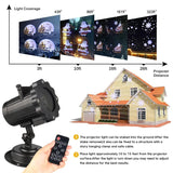 Led Projection Lamp, 16 Pattern Lighting Projector, Waterproof Garden Lawn Lamp Stage Lamp, 16 Pattern Indoor Outdoor Decoration Lamp With RC, Indoor and Outdoor Realistic Live Lawn Lights, Snowflake Projection Lamp