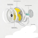 Tent Fan With LED Light, Portable Desk Clip Fan, Rechargeable Clip LED Fan, Comfortable Desktop Small Fan, 3D Cyclic Usb Fan, Three In One Rotary Electric Fan, Dormitory Quiet Office Desktop Clip Charging Fan, Ultra Long Range Silent Clip Fan