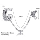 Double Finger Butterfly Chain Ring, Tassel Butterfly Cross Punk Ring Jewellery, Butterfly Cross Punk Ring, Elegant Tassel Butterfly Chain Ring