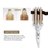 Triple Wave Hair Curler, Triple Curling Iron Wand, Crimping Iron Large Wave Hair Styling Tool, Ceramic Curling Tongs, Professional Hair Waver Tools, Wave Waver Styling Tools
