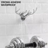 Set Of 3 Crystal Deer Antler Hook, Crystal Clear Wall Hanging Hooks, Punch-free Hats Keychains Hanging Hook With Sticky Wall