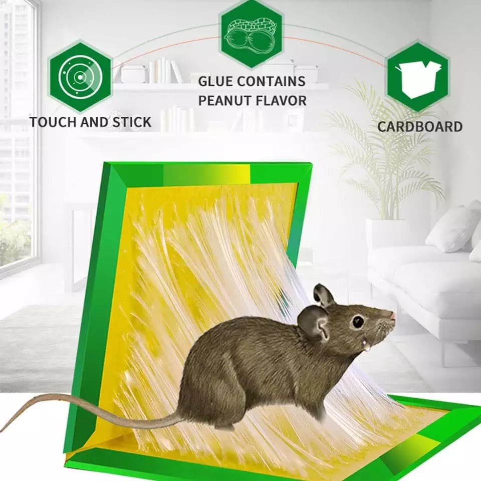 Set of 5 Mouse Trap Glue Pad, Sticky Rat Mouse Board, Mouse Rat Snake Bugs Mice Catcher, Mouse Catcher Glue Board, Mice Professional Strength Glue And Foldable Cardboard