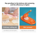 Raddish Dumpling Maker, 2 in 1 Dumpling Maker, Dumpling Moulds Machine, Manual Dough Presser, Dumpling Skin Wrapper Mold, Dough Press Maker, Dumpling Skin Maker Dumpling Mold, Manual Tortilla Maker, Kitchen Dumpling Making Tool