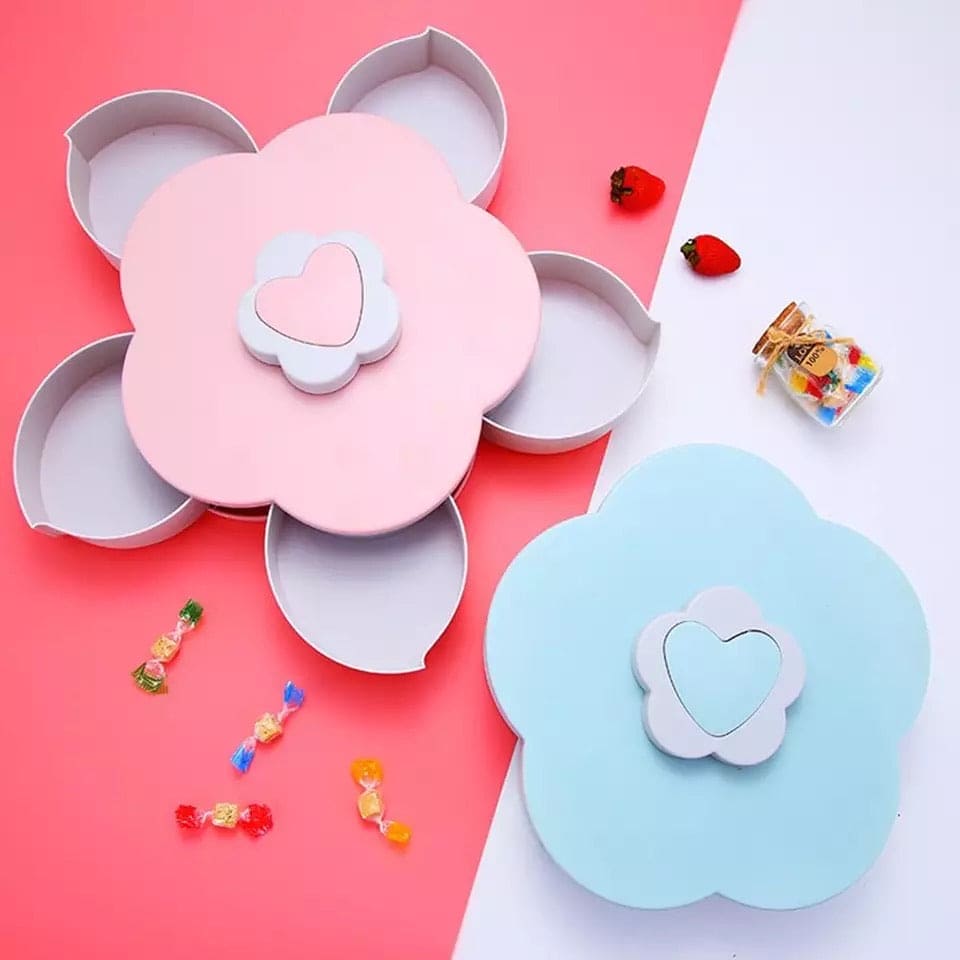 Dry Fruit Rotating Storage Box, New Flower Design Storage Container, Candy Storage Box