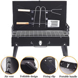 Briefcase Folding BBQ Grill, Outdoor Stainless Steel BBQ Grill, Travel Picnic Camping Grill, Patio Barbecue Charcoal Grill, Garden Outdoor Travel Picnic Folding Charcoal Grill, Compact Foldable Grill