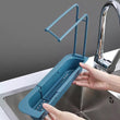 Kitchen Adjustable Drain Basket, Kitchen Sink Drain Rack, Multifunctional Plastic Hanging Rack, Plastic Sink Washcloth Rack