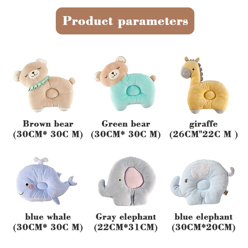 Lovely Cartoon Baby Shaping Pillow, Soft Breathable Infant Toddler Headrest Baby Pillows, Cartoon Anti-fall Toddler Cushion Travel Pillow, Baby Memory Foam  Pillow With Hole, New Born Baby Comfy Sleep Pillow