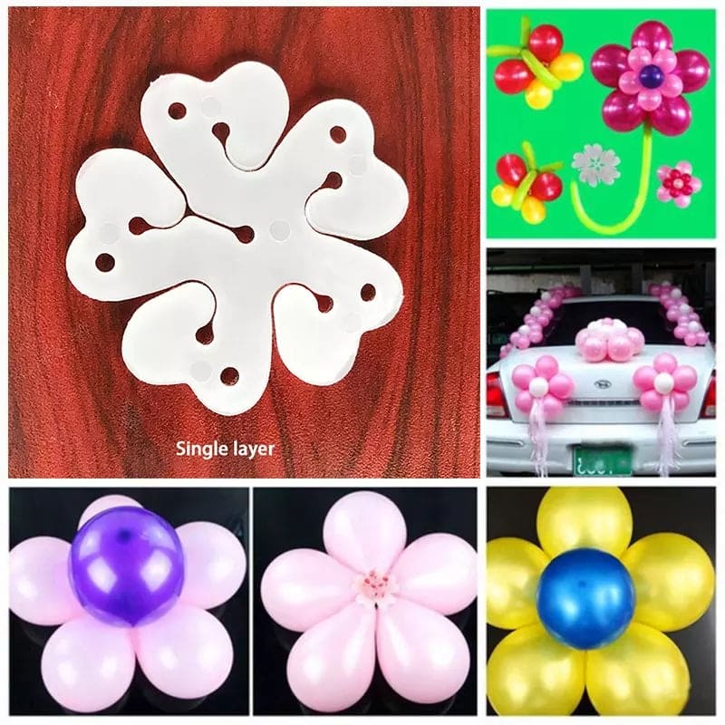Flower Modelling Balloons Clip, Birthday Party Wedding Decoration Ballons Accessories Foil Balloons Sealing Clamp, Flower Shape Balloon Clips Holder