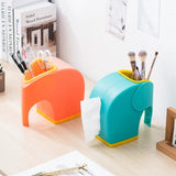 Model Elephant Pen Holder, Tissue Box Home Decoration For Living Room, Children's Desk Decor, Pen Holder Container for Bedroom Dressers, Multifunctional Tissue Box Cover