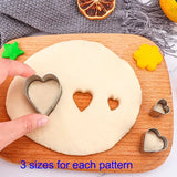 Set Of 12 Stainless Steel Cookie Cutter, Biscuit Baking Mold, Stainless Steel Cookie Mold, Biscuit Press Stamp,  Mini Shapes Fondant Cutter Set, Baking Accessories Cake Decoration Tool, Geometric Set for Biscuit Cutter
