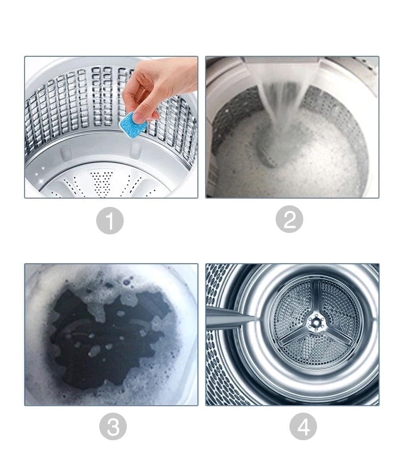 12 Pcs Washing Machine Cleaner Effervescent Tablet, Deep Cleaning Washing Deodorant, Washing Machine Cleaner Descale