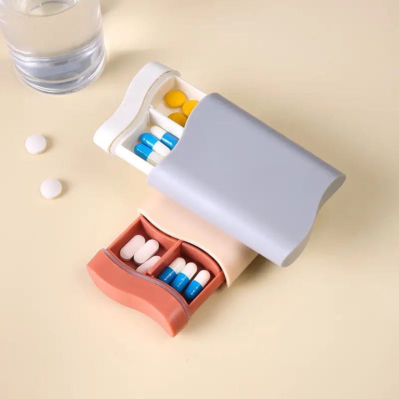 Portable 6 Grid Pill Box, Tablet Pill Box Dispenser, Medical Kit Organizer, Small Mini Pill Box, Seal Pill Storage Organizer, Outdoor Travel Pill Dust-proof Protect Container